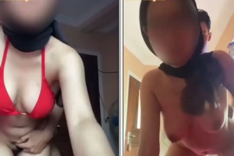 Ewe Hijab Bookingan Pake Bikini Merah